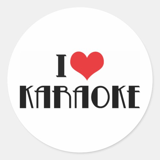 Ik hou van karaoke ronde sticker (Voorkant)