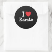 Ik hou van Karate hart op maat gepersonaliseerd Ronde Sticker (Tas)