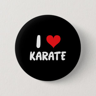 Ik hou van Karate - Hart - Vechtkunst Ronde Button 5,7 Cm
