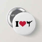 Ik hou van Karate Kickboxing Ronde Button 5,7 Cm (Voorkant /achterkant)