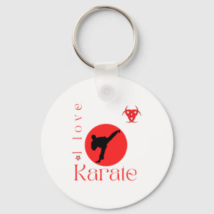 Ik hou van Karate Martial Arts T-shirt Sleutelhanger