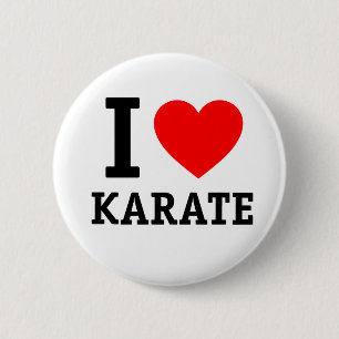 Ik hou van Karate Ronde Button 5,7 Cm