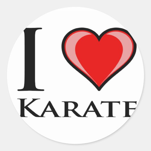 Ik hou van Karate Ronde Sticker (Voorkant)