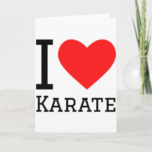 Ik hou van Karate T-shirt Kaart (Voorkant)