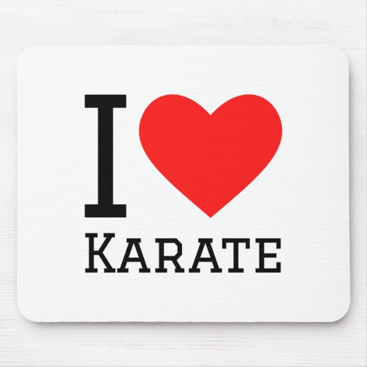 Ik hou van Karate T-shirt  Muismat (Voorkant)