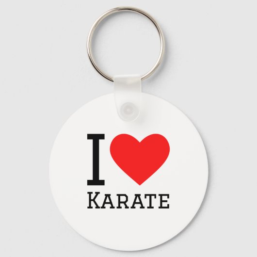 Ik hou van Karate T Shirt  Sleutelhanger (Voorkant)