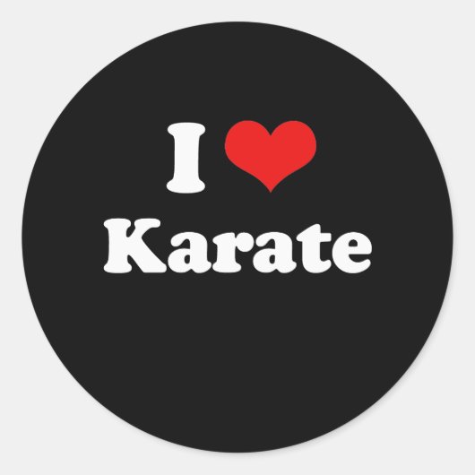 Ik hou van Karate Tshirt Ronde Sticker (Voorkant)