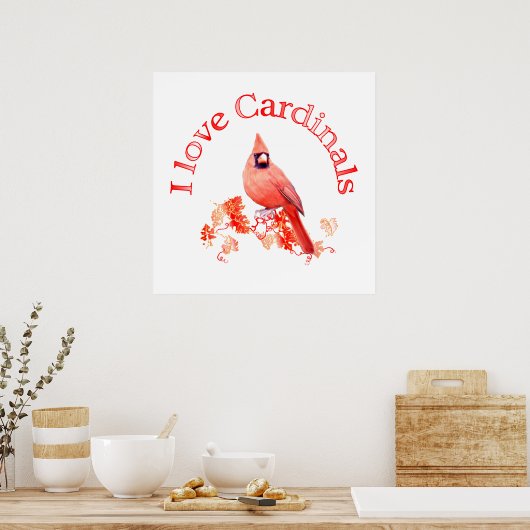 Ik hou van kardinalen poster (Keuken)