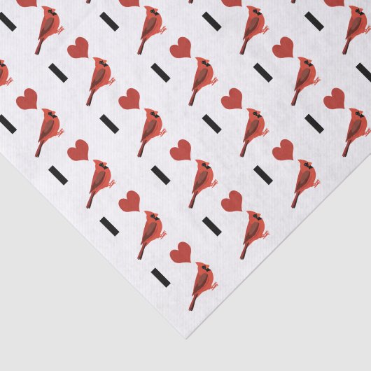 Ik hou van Kardinalen Tissuepapier (Detail)