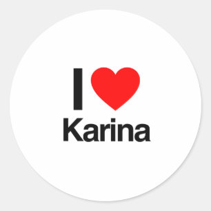 ik hou van karina ronde sticker