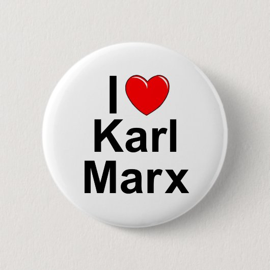 Ik hou van Karl Marx Ronde Button 5,7 Cm (Voorkant)