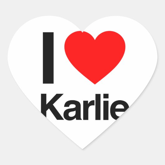 ik hou van karlie hart sticker (Voorkant)
