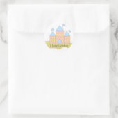 Ik hou van kastelen ronde sticker (Tas)
