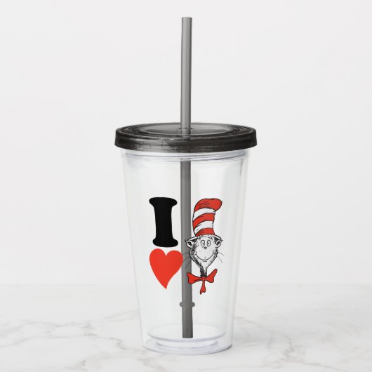 Ik hou van Kat in de Hoed Acryl Drinkbeker (Voorkant)