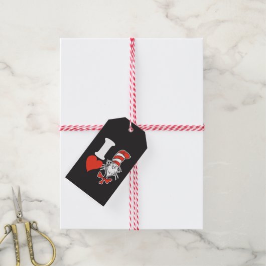 Ik hou van Kat in de Hoed Cadeaulabel (Met Touw)