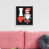 Ik hou van Kat in de Hoed Canvas Afdruk (Insitu (Woonkamer))