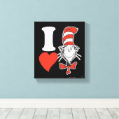 Ik hou van Kat in de Hoed Canvas Afdruk (Insitu (Houten vloer))
