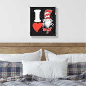 Ik hou van Kat in de Hoed Canvas Afdruk (Insitu (Slaapkamer))