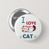 Ik hou van kat ronde button 5,7 cm (Voorkant /achterkant)