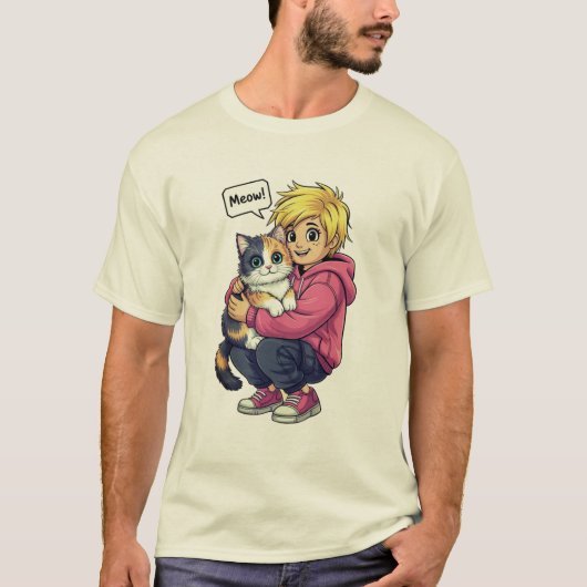 Ik hou van kat t-shirt (Voorkant)