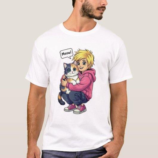 Ik hou van kat t-shirt (Voorkant)