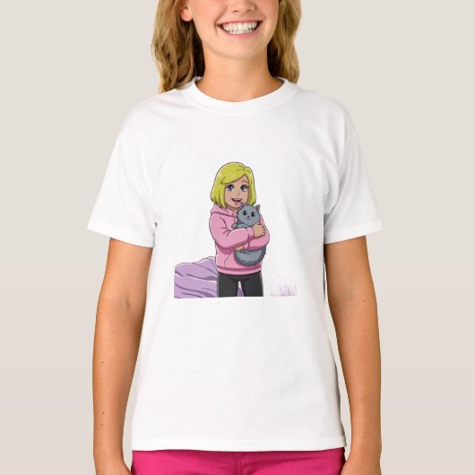 Ik hou van kat t-shirt (Voorkant)