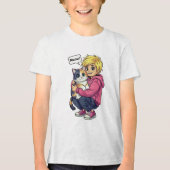 Ik hou van kat Tri-Blend shirt (Voorkant)