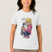 Ik hou van kat Tri-Blend shirt (Voorkant)