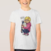 Ik hou van kat Tri-Blend shirt (Voorkant)