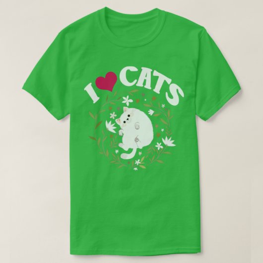 Ik hou van katten1 t-shirt (Design voorkant)
