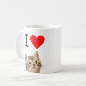 Ik hou van katten Aangepaste fotomok  Koffiemok (Voorkant links)