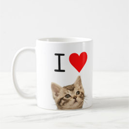 Ik hou van katten Aangepaste fotomok Koffiemok