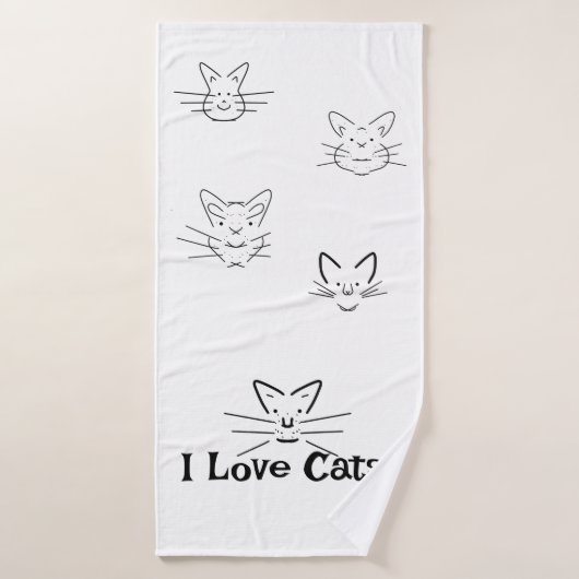 Ik hou van katten badhanddoek (Badhanddoek)
