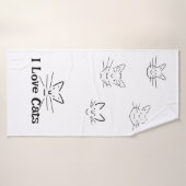 Ik hou van katten badhanddoek (Badhanddoek)