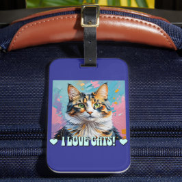 Ik hou van katten! bagagelabel
