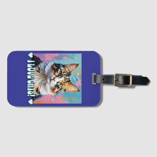 Ik hou van katten! bagagelabel (Voorkant (horizontaal))