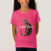 Ik hou van katten! Bengale kat T-Shirt (Voorkant)