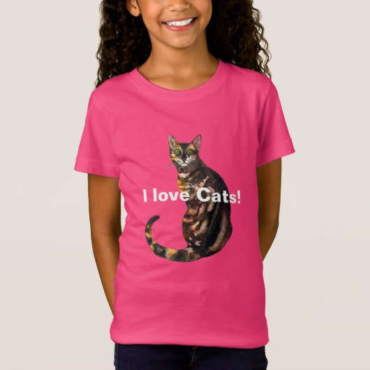 Ik hou van katten! Bengale kat T-Shirt (Voorkant)