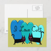 Ik hou van katten—Black Cat Art cadeaus Briefkaart (Voorkant / Achterkant)