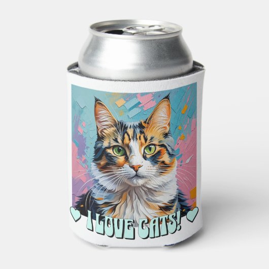 Ik hou van katten! blikjeskoeler (Blikje Voorkant)