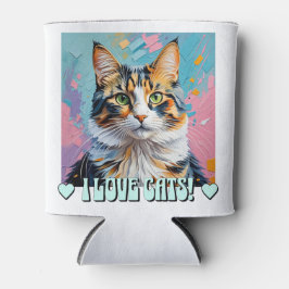 Ik hou van katten! blikjeskoeler