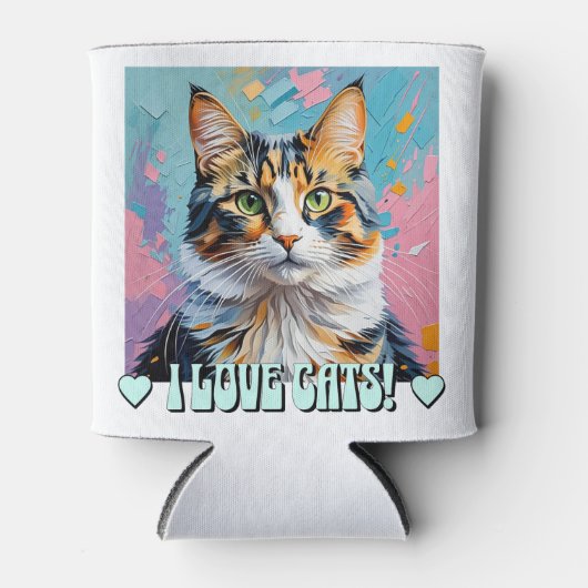 Ik hou van katten! blikjeskoeler (Voorkant)