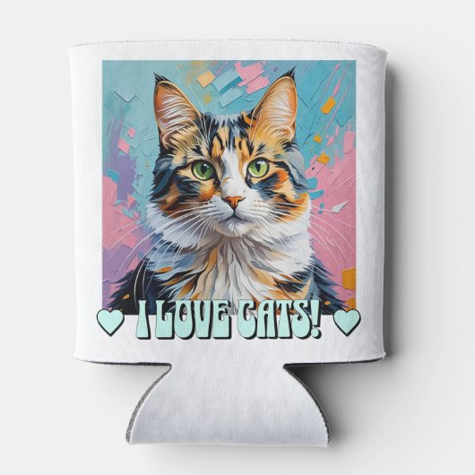 Ik hou van katten! blikjeskoeler (Achterkant)