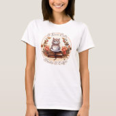 Ik hou van katten, boeken en koffie t-shirt (Voorkant)