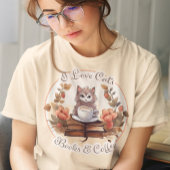 Ik hou van katten, boeken en koffie t-shirt