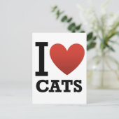 Ik hou van katten briefkaart (Staand voorkant)