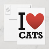 Ik hou van katten briefkaart (Voorkant / Achterkant)