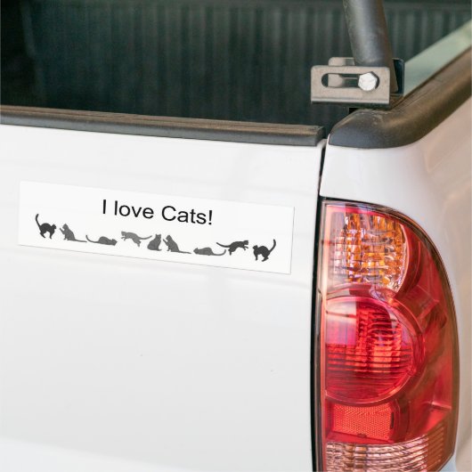 Ik hou van katten bumper sticker (Op Truck)