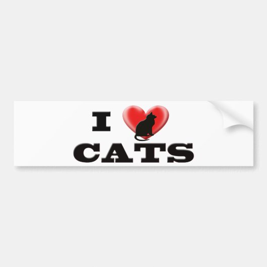 Ik hou van katten bumpersticker (Voorkant)