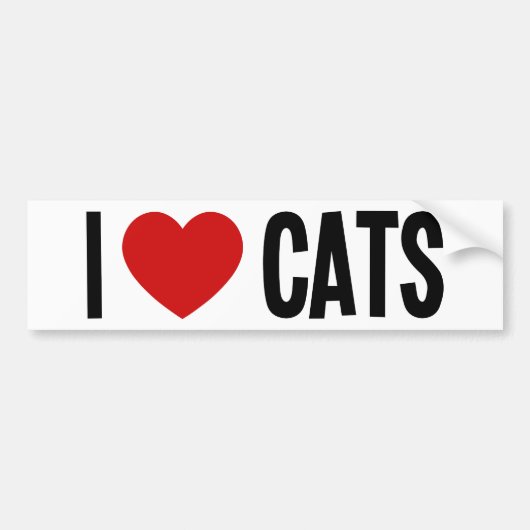 Ik hou van katten bumpersticker (Voorkant)